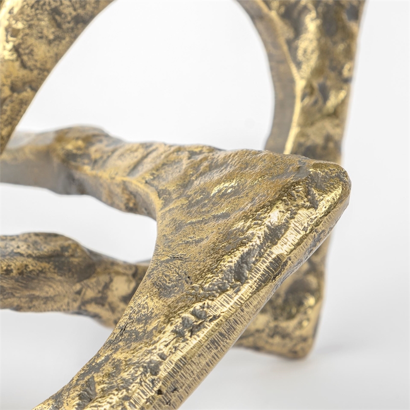 Pemberly Row Contemporary Large Gold Hammered Metal Rustic Links