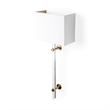 Pemberly Row 12x30 White Shade Clear Plastic and Brass Wall Sconce