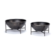 Pemberly Row Farmhouse Decorative Set of Two Bronze Metal Bowls