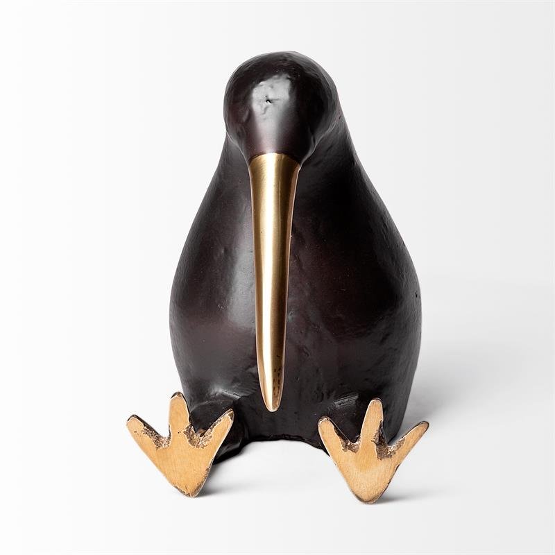 Pemberly Row Black and Gold Cast Metal Mauritian Bird Sculpture