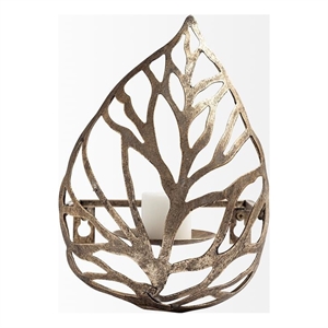 Pemberly Row Single Metal Bronze/Champagne Toned Wall Candle Holder