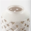 Pemberly Row Short White Glazed Lattice Pattern Ceramic Vase