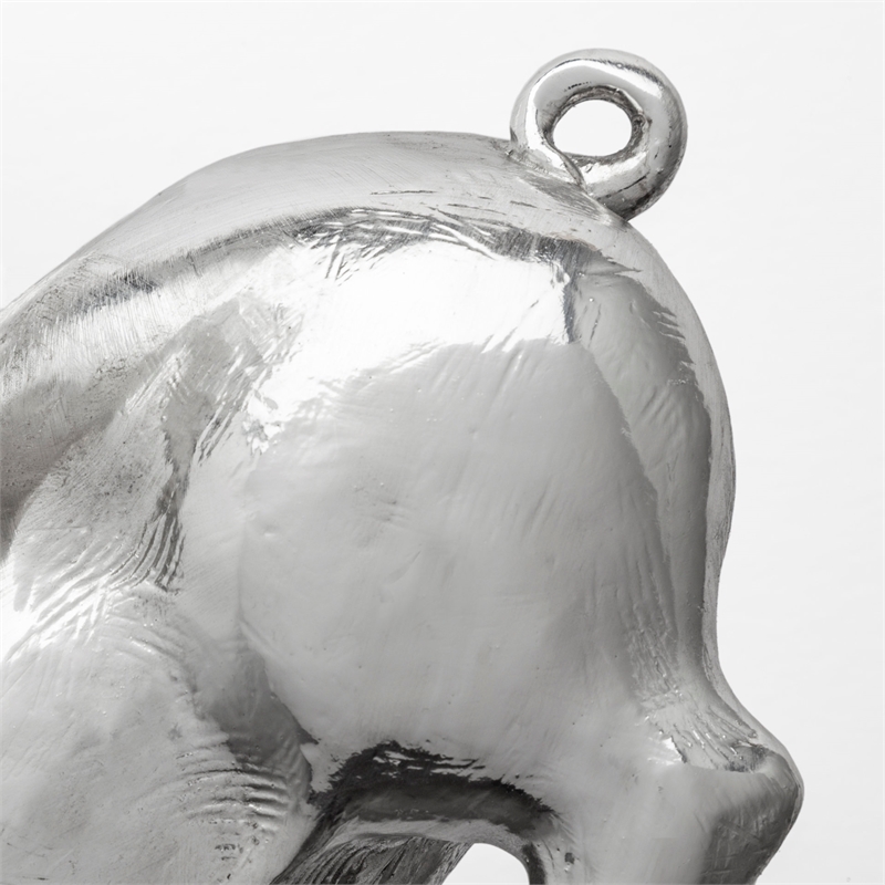 Pemberly Row Modern Farmhouse Set of 2 Silver Resin Flying Pigs