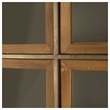 Pemberly Row Wood and Metal Glass Door Display Cabinet in Brown