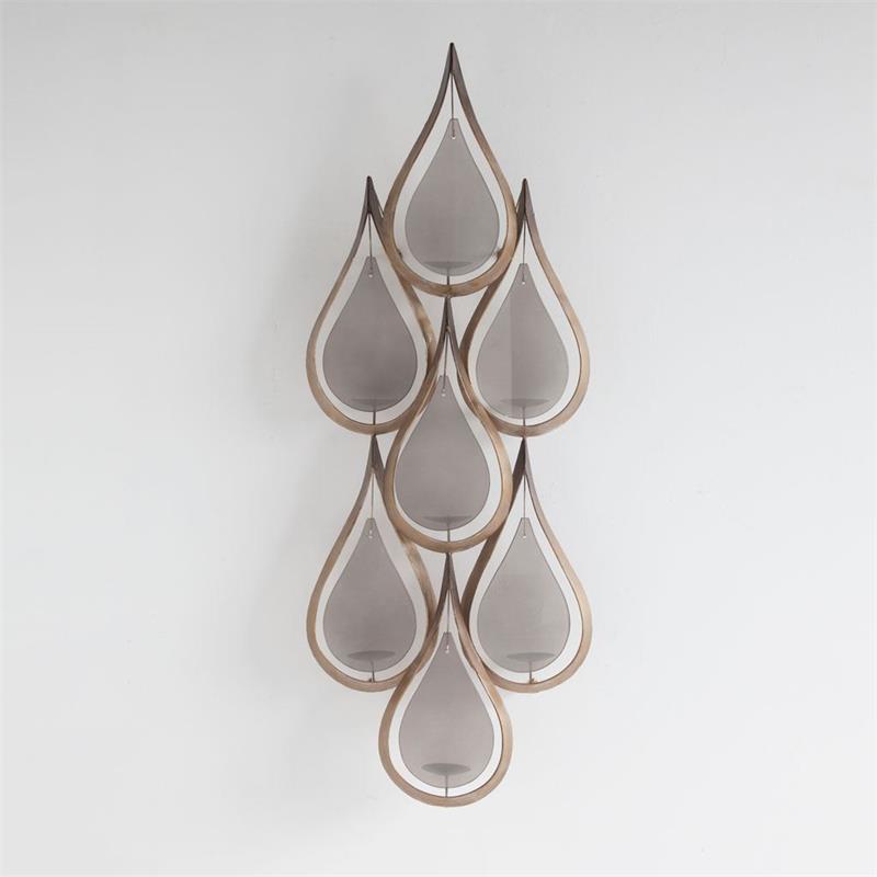 Pemberly Row Contemporary Seven Candle Gold Metal Decorative Wall Sconce