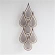 Pemberly Row Contemporary Seven Candle Gold Metal Decorative Wall Sconce