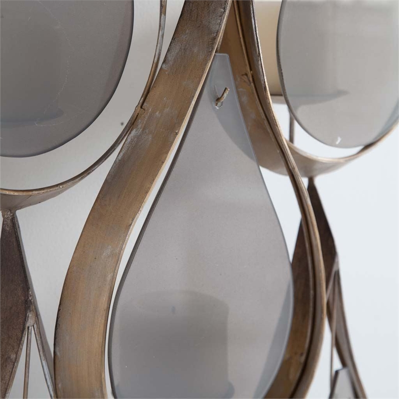 Pemberly Row Contemporary Seven Candle Gold Metal Decorative Wall Sconce