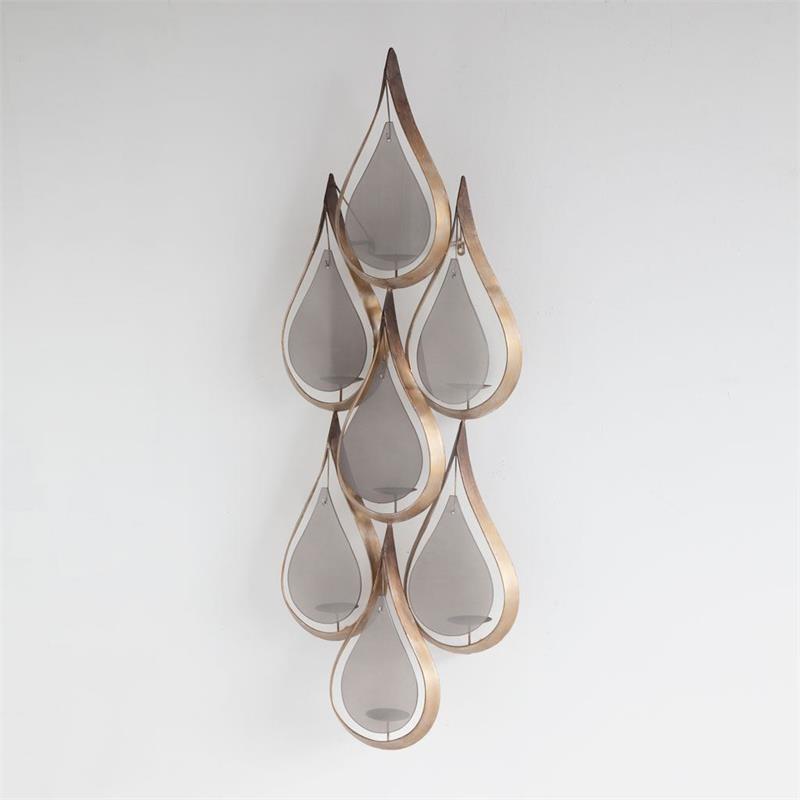 Pemberly Row Contemporary Seven Candle Gold Metal Decorative Wall Sconce