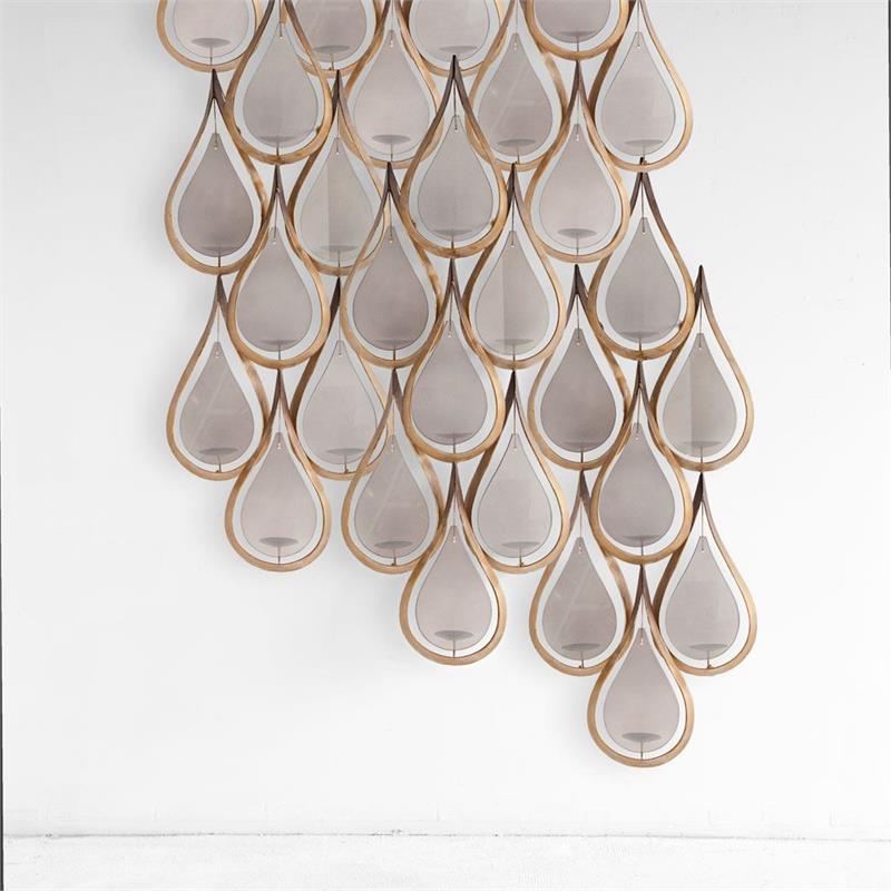 Pemberly Row Contemporary Seven Candle Gold Metal Decorative Wall Sconce
