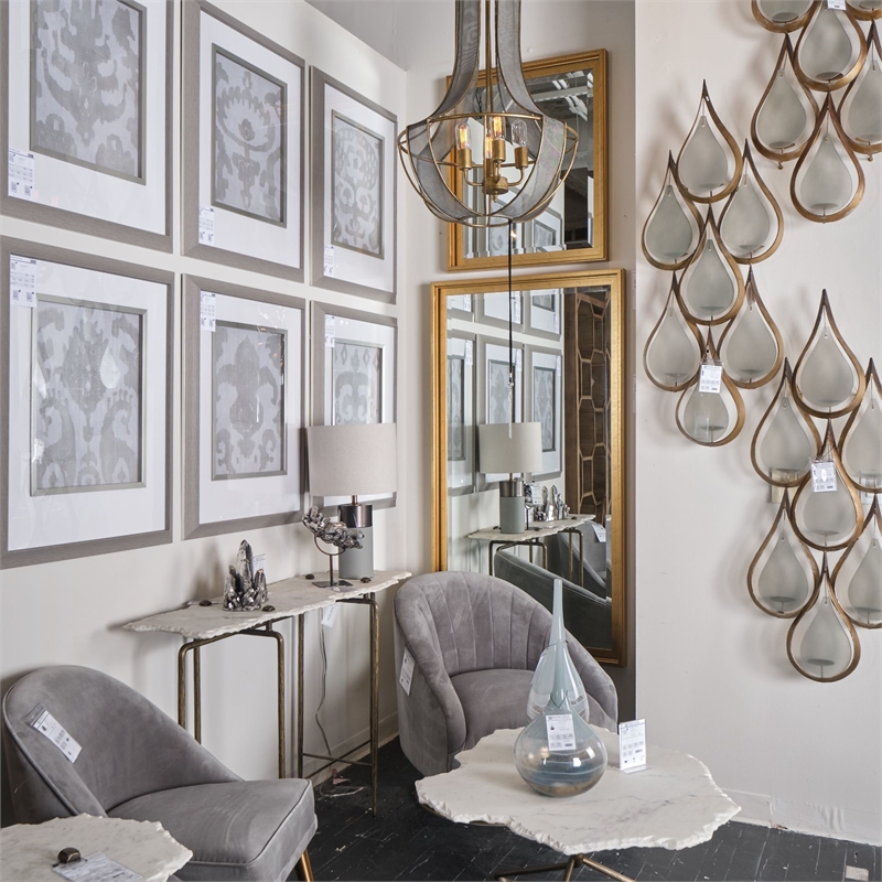 Pemberly Row Contemporary Seven Candle Gold Metal Decorative Wall Sconce