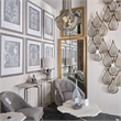 Pemberly Row Contemporary Seven Candle Gold Metal Decorative Wall Sconce