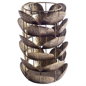 Pemberly Row Small Bronze Metal Decorative Table Candle Holder