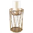 Pemberly Row Contemporary Tall Antiqued Brass Metal Table Candle Holder