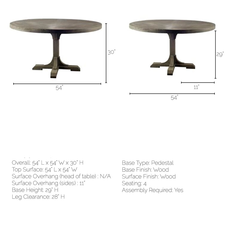 Pemberly Row Round Dining Table made with Brown Mango Wood (Set of 2)