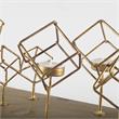 Pemberly Row Wood Base Brass Cube Tea Light Table Candle Holder