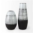 Pemberly Row Contemporary Tall Dark Brown/White Decorative Ceramic Vase