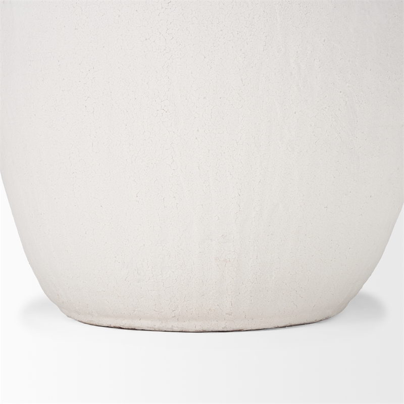 Pemberly Row Modern / Contemporary Large White Textured Ceramic Vase