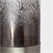 Pemberly Row Tall White Brushed Silver Metal Bottom Glass Vase