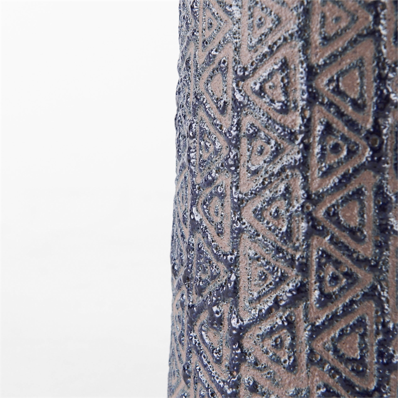 Pemberly Row Contemporary Medium Brown/Black Patterned Ceramic Vase