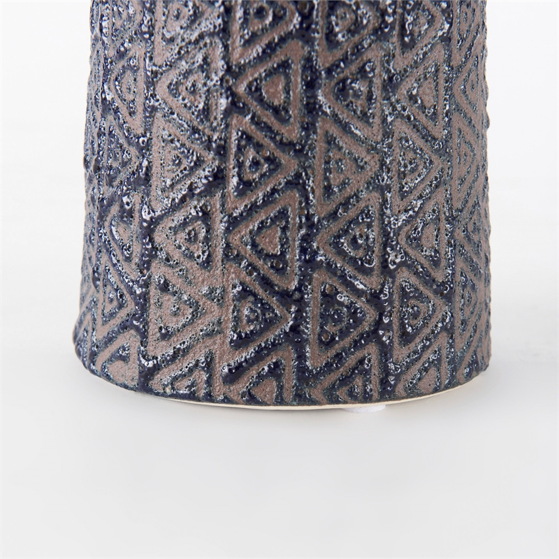 Pemberly Row Contemporary Medium Brown/Black Patterned Ceramic Vase