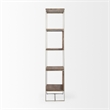 Pemberly Row Metal Frame 4 Shelf Shelving Unit in Brown and Silver