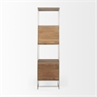 Pemberly Row Metal Frame 4 Shelf Shelving Unit in Brown and Silver