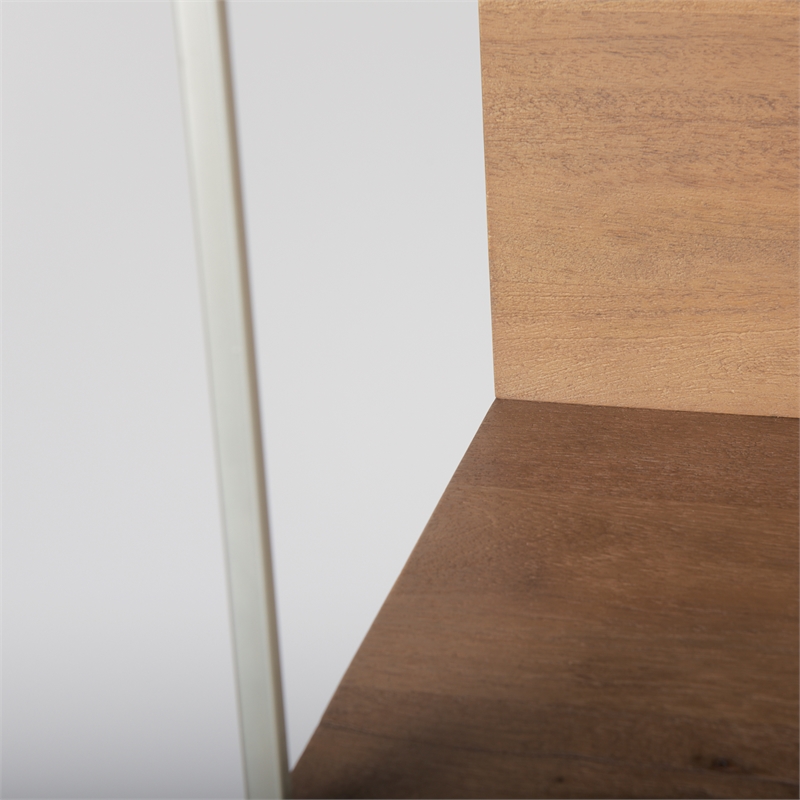 Pemberly Row Metal Frame 4 Shelf Shelving Unit in Brown and Silver