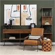 Pemberly Row Metal Frame 4 Shelf Shelving Unit in Brown and Silver