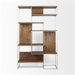 Pemberly Row Metal Frame 6 Shelf Shelving Unit in Brown and Silver