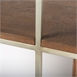 Pemberly Row Metal Frame 6 Shelf Shelving Unit in Brown and Silver