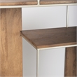 Pemberly Row Metal Frame 6 Shelf Shelving Unit in Brown and Silver