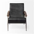 Pemberly Row Contemporary Black Leather Wrap Metal Frame Accent Chair