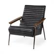 Pemberly Row Contemporary Black Leather Wrap Metal Frame Accent Chair