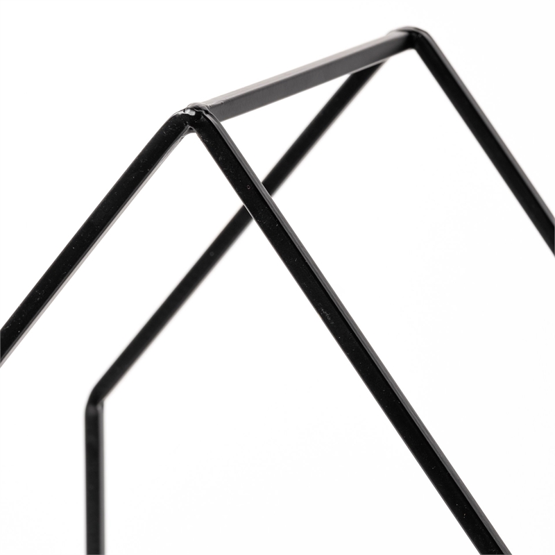 Pemberly Row Set of Two Black Metal Wooden Base Table Candle Holders