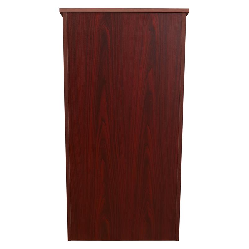 Pemberly Row Contemporary Wood Full Floor Lectern in Mahogany