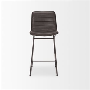 Pemberly Row Modern / Contemporary 37&quot Black Faux Leather Bar Stool