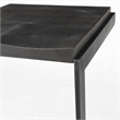 Pemberly Row 18Lx17Wx30H Black Wood with Brushed Metal Frame Bar Stool