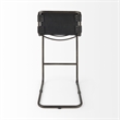 Pemberly Row 21Lx25Wx42H Black Leather with Gun Metal Gray Frame Stool