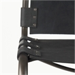Pemberly Row 21Lx25Wx42H Black Leather with Gun Metal Gray Frame Stool
