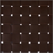 Pemberly Row 18Lx16Wx26H Dark Brown Woven Leather with Black Iron Frame Stool