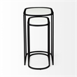 Pemberly Row 24.2 Lx12.6 Wx22.4 H Black/Silver Metal and Glass Accent Tables