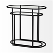 Pemberly Row 24.2 Lx12.6 Wx22.4 H Black/Silver Metal and Glass Accent Tables
