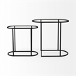 Pemberly Row 24.2 Lx12.6 Wx22.4 H Black/Silver Metal and Glass Accent Tables