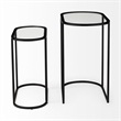 Pemberly Row 24.2 Lx12.6 Wx22.4 H Black/Silver Metal and Glass Accent Tables