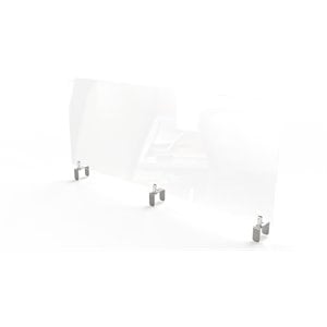 Pemberly Row Plastic 18&quotx48&quot Partition Extender with Attached Clamp in Clear