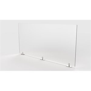Pemberly Row Plastic 30&quotx59&quot Partition Extender with Tape in Frosted White