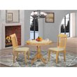 Pemberly Row Antique 3-piece Wood Dining Table and Chair Set in Oak