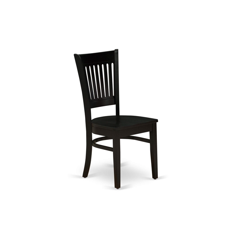 Pemberly Row Antique 3-piece Dining Set with Slatted Chair in Black