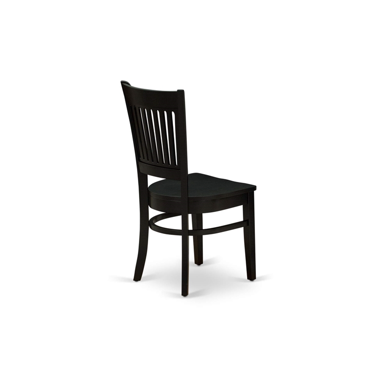 Pemberly Row Antique 3-piece Dining Set with Slatted Chair in Black