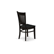 Pemberly Row Antique 3-piece Dining Set with Slatted Chair in Black